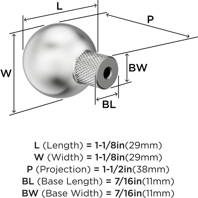 Amerock BP37680 Collet 1-1/8" Knurled Round Cabinet Knob