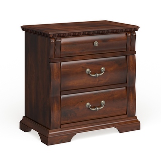 Furniture of America Xulu Contemporary 3-Drawer Nightstand in Black