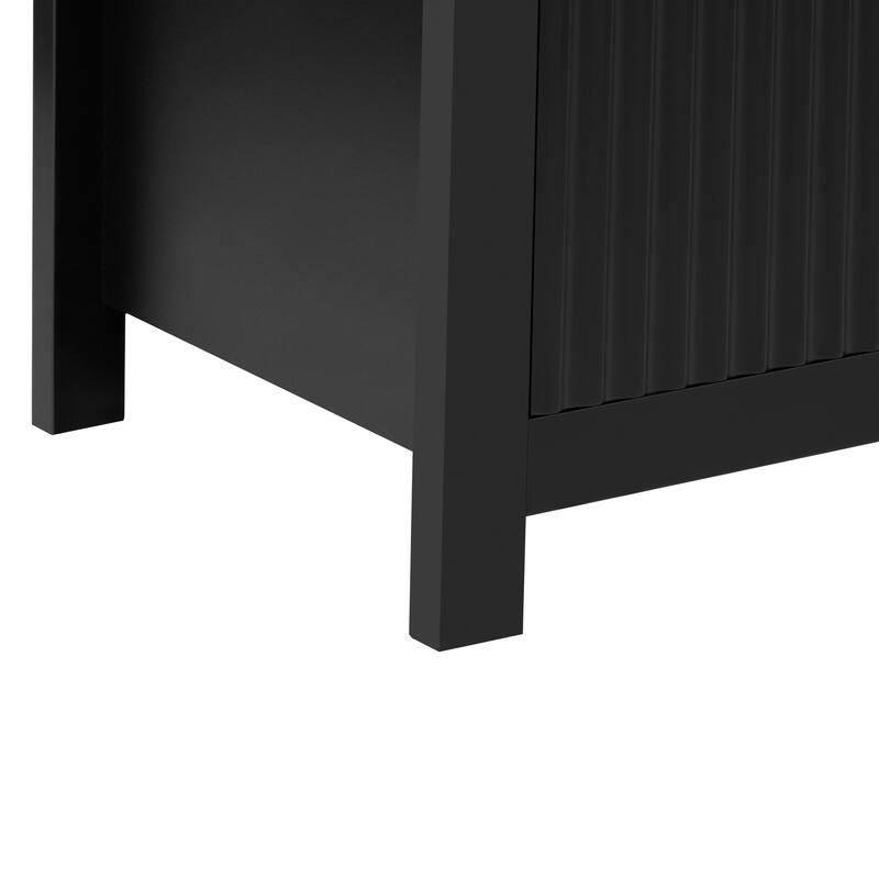 Modern Wave-Pattern Sideboard Cabinet with Adjustable Shelves and Large Capacity Drawers