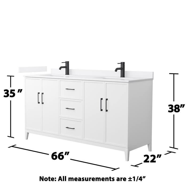 Elan 66-inch Double Vanity, Single Hole Quartz Top