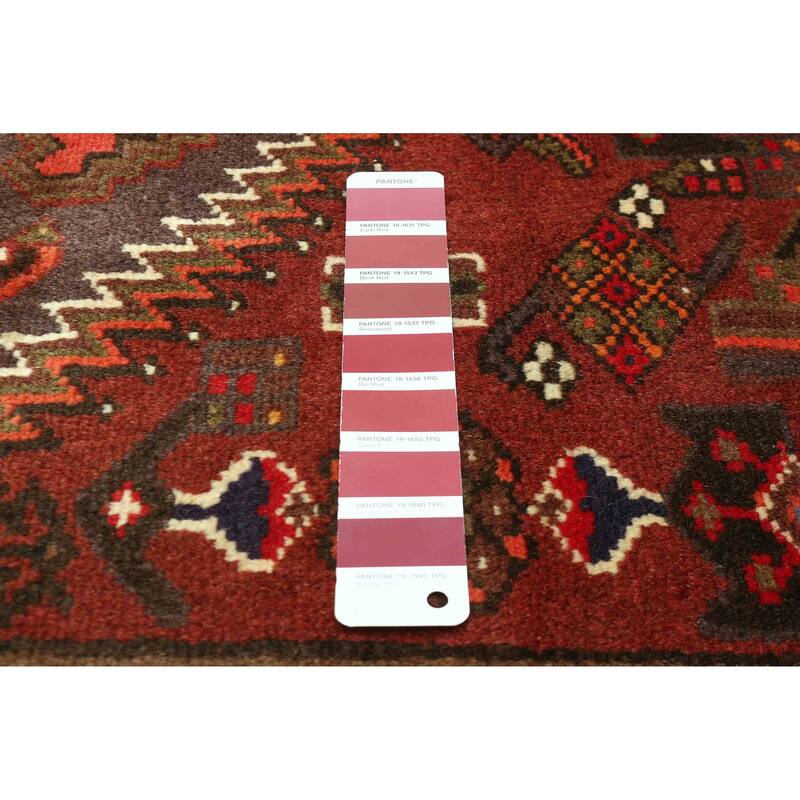 ECARPETGALLERY Hand-knotted Andelz Dark Red Wool Rug - 3'4 x 4'11