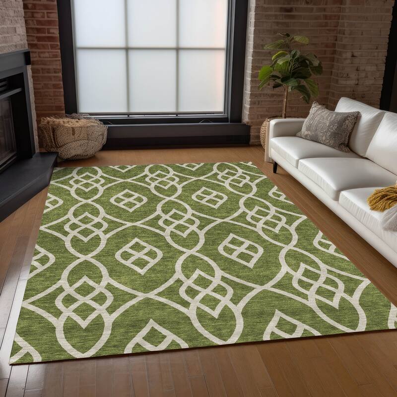 Machine Washable Indoor/ Outdoor Chantille Trellis Modern Rug