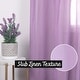 preview thumbnail 13 of 39, Aurora Home Textured Faux Linen Romantic Tie Top Curtain Panel Pair