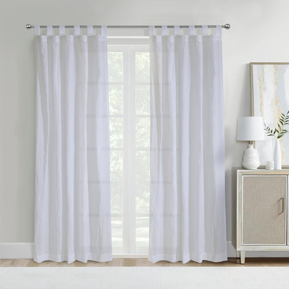 Crushed Sheer Tab Curtain Panel