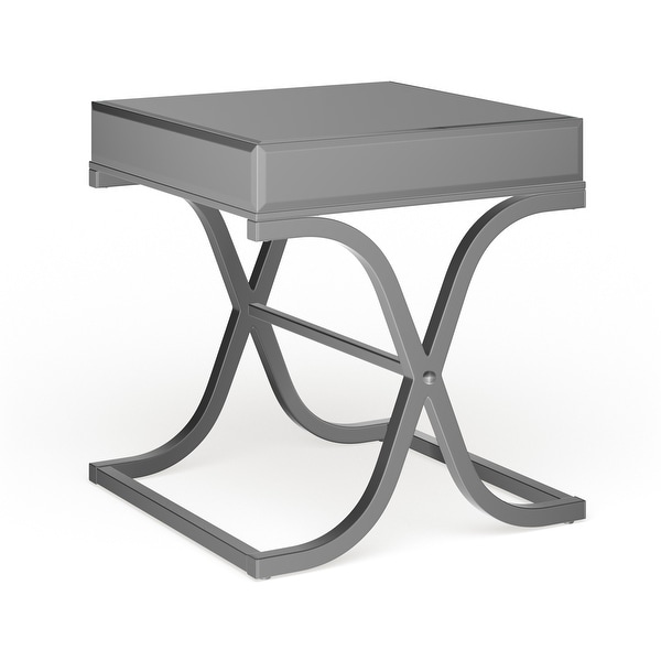 Silver Orchid Olivia Chrome Mirrored Side/ End Table. Opens flyout.
