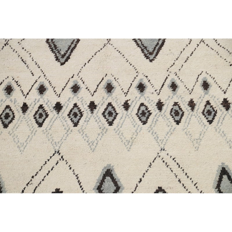 Vegetable Dye Moroccan Berber Oriental Area Rug Wool Handmade Carpet - 6'1" x 9'2"