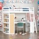 preview thumbnail 2 of 23, Multi-Functional Twin Size Loft Bed with Ladder, Shelves and Desk, Space-saving, Health and Comfort, Sturdy Construction, White