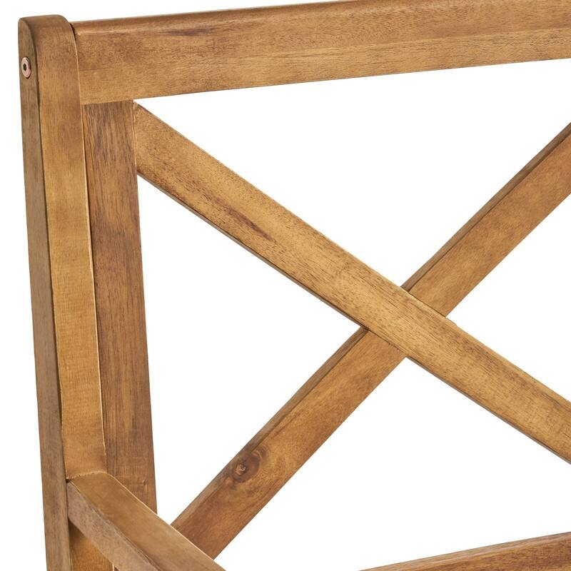 2-Piece Acacia Wood Outdoor Dining Chairs with Cushions for Patio, Garden & Poolside