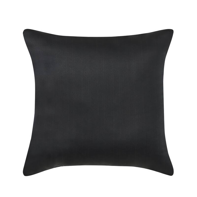 Parallel 18" Square Embellished Decorative Throw Pillow - Polyester - Black - Accent