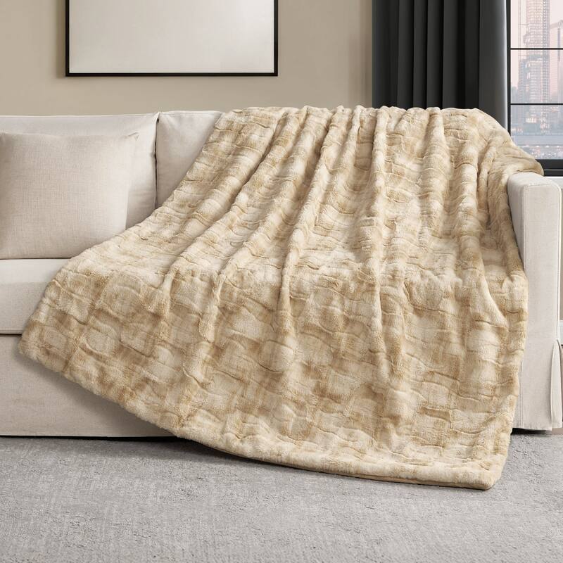 Nine West Faux Throw Blanket - 50" x 70" - Safari