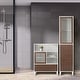 preview thumbnail 3 of 5, Teamson Home Tyler Modern Wooden Linen Tower Cabinet, Walnut and White