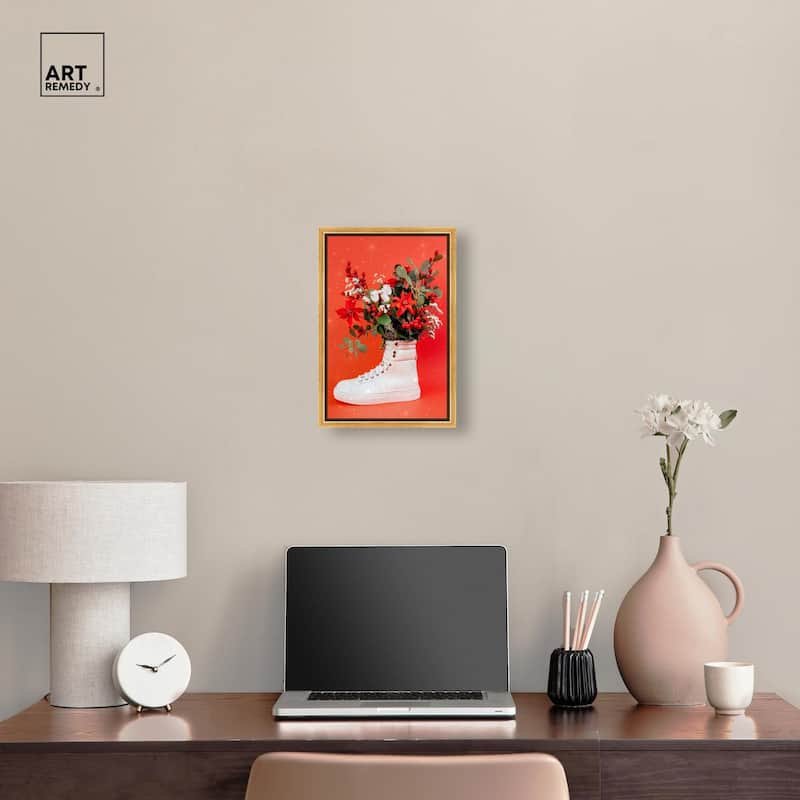 Christmas Sneaker Canvas by Art Remedy