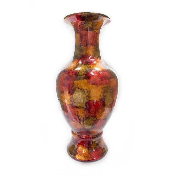 23" Grey Ceramic Floor Vase