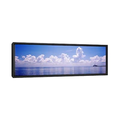 iCanvas "Seascape with a suspension bridge in the background, Sunshine Skyway Bridge" by Panoramic Images Framed Canvas Print