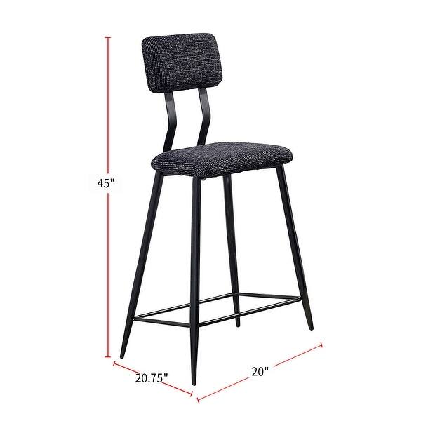 Metal And Fabric Bar Height Chair in Black And Gray Bed Bath & Beyond