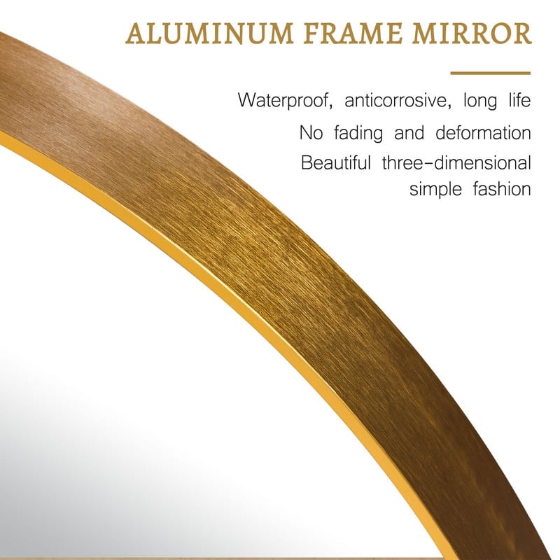 Classic Round Accent Bathroom Mirror Metal Frame Hanging Wall Mounted Circle Mirror for Wall Decor Vanity Entryway Living Room