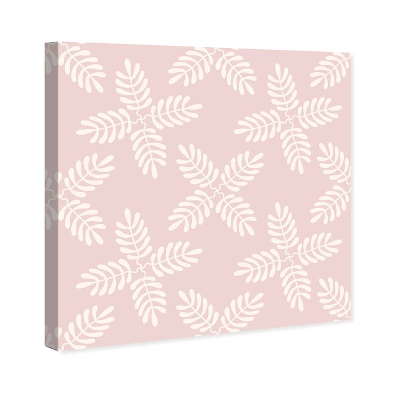 Wynwood Studio Canvas Abstract Fern Floral Flakes Pink and Light Pink Modern & Contemporary Wall Art Canvas Print