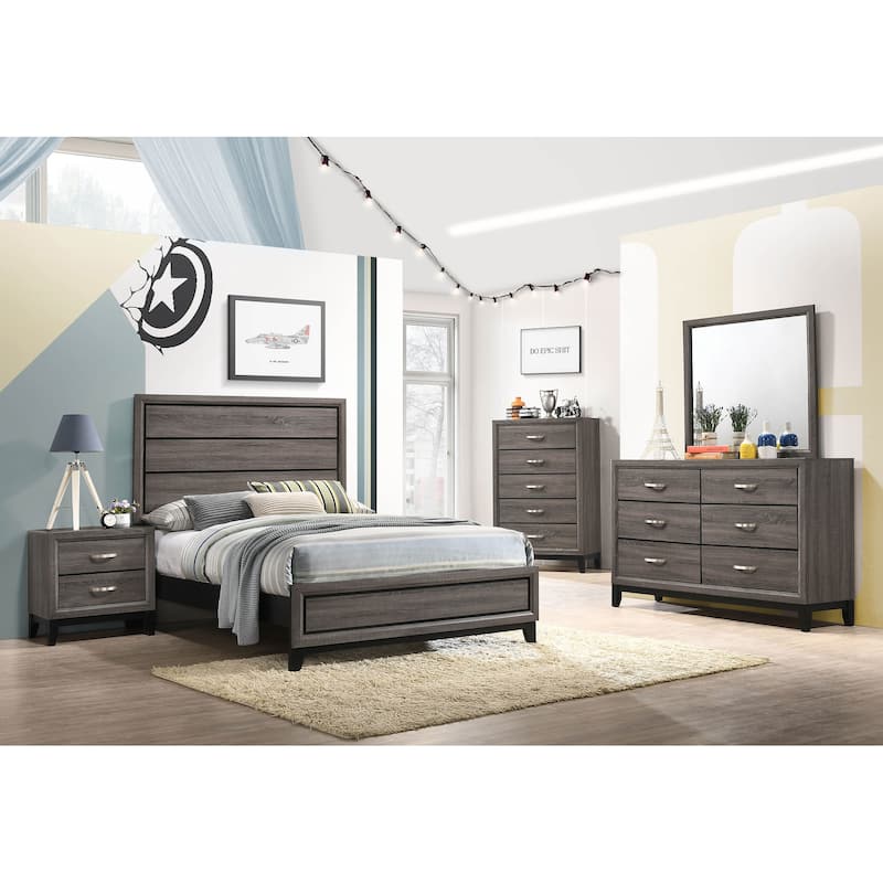 Watson Bedroom Set - Grey Oak - Full - 5 Piece