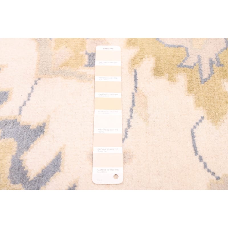 ECARPETGALLERY Hand-knotted Royal Oushak Ivory Wool Rug - 9'9 x 13'9