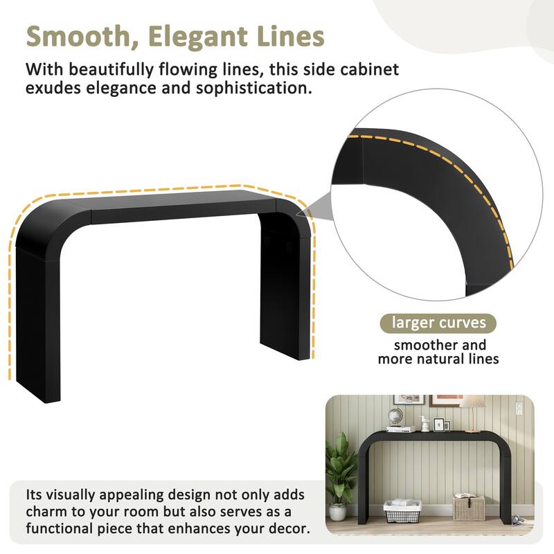 Modern Minimalist Console Table, Rectangular Slim Entryway Table with Sled Base, Lightweight & Stable for Living Room Hallway