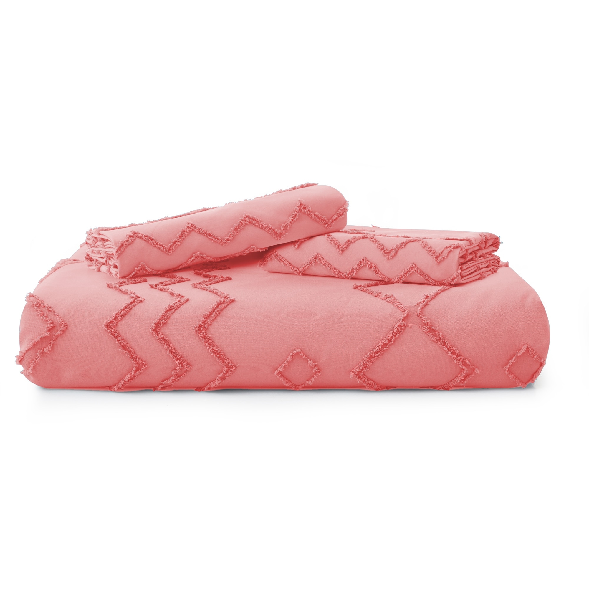 Tufted Clipped Jacquard Geometric Oversized Duvet Cover & - Picture 38 of 127
