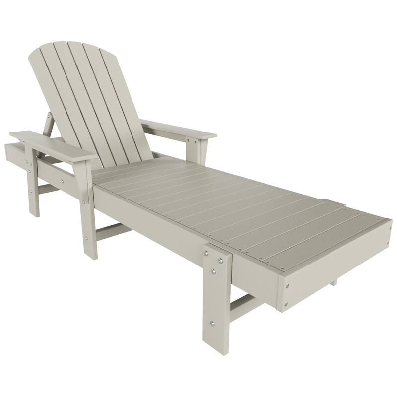 Altura Poly Eco-Friendly All Weather Reclining Chaise Lounge with Arms - Sand