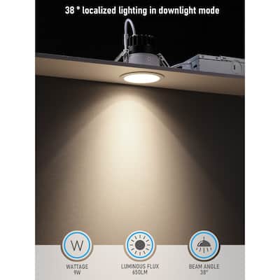 5CCT 2" LED Recessed Light with Night Light, Anti-Glare, Dimmable - 2in