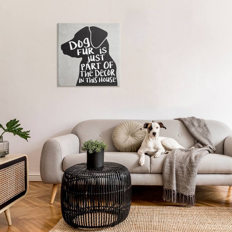 Stupell Dog Fur Décor Phrase Humor Black Lab Family Pet Canvas Wall Art