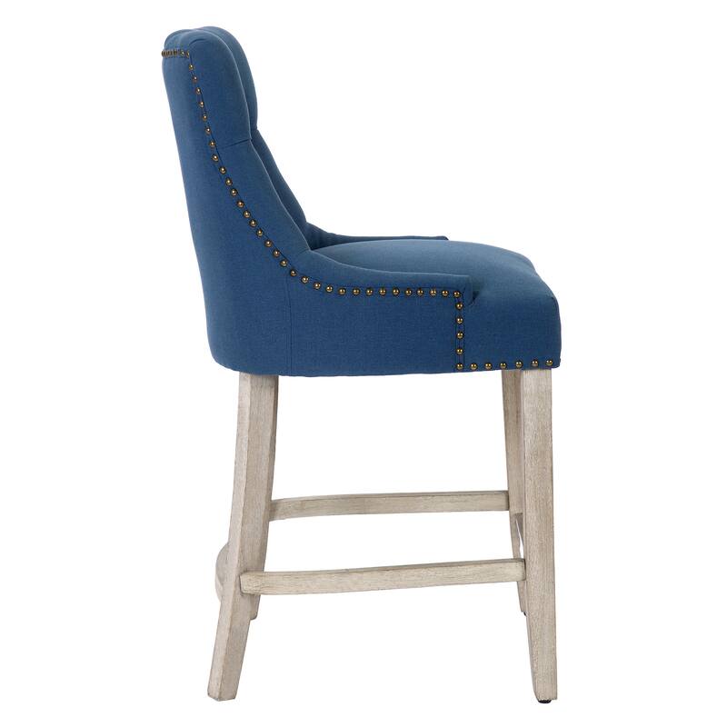 Carter 24" Upholstered Button Tufted Counter Bar Stool