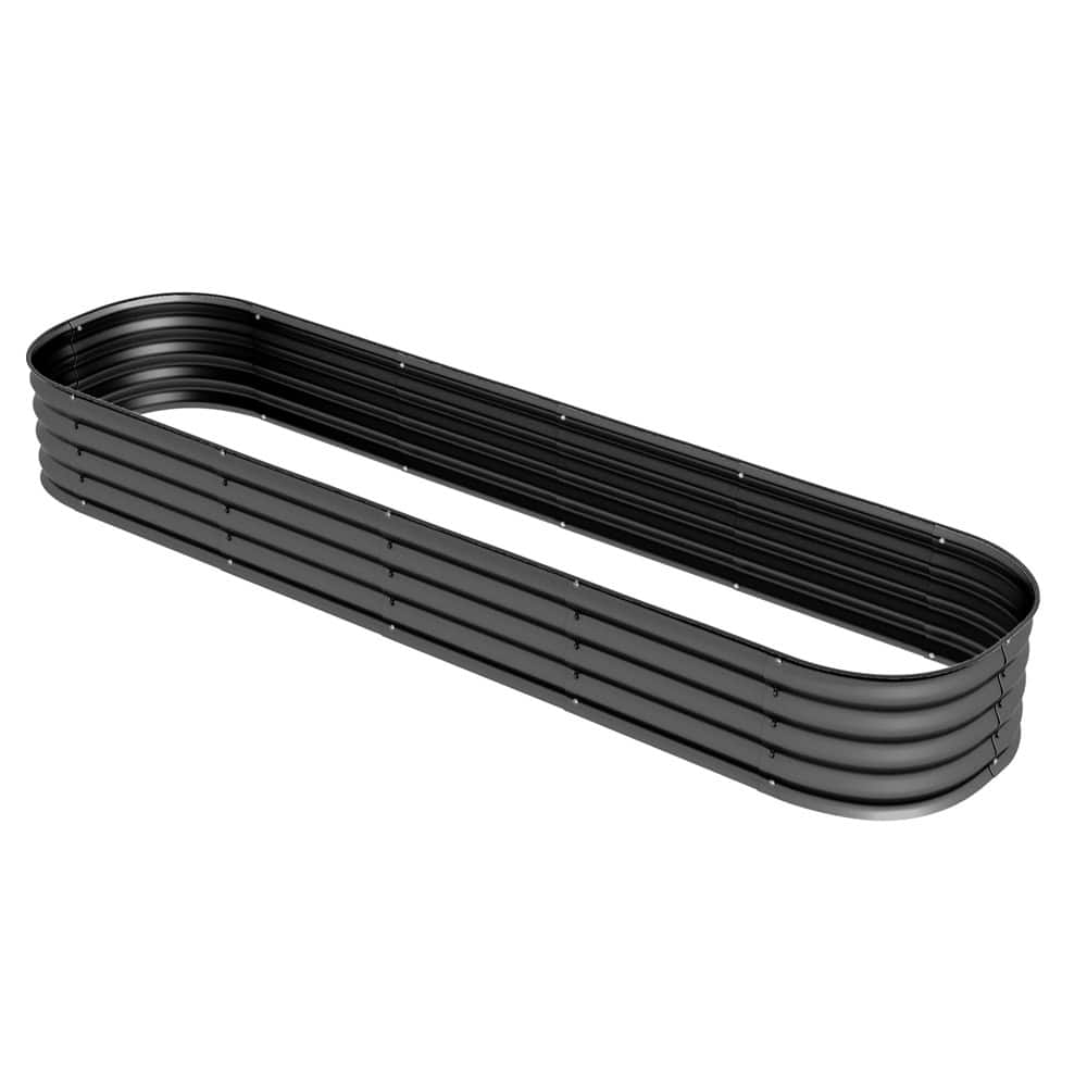 Modular Raised Garden Bed with Galvanized Steel and Drainage - 94.5" L x 24.5" W x 11.75" H