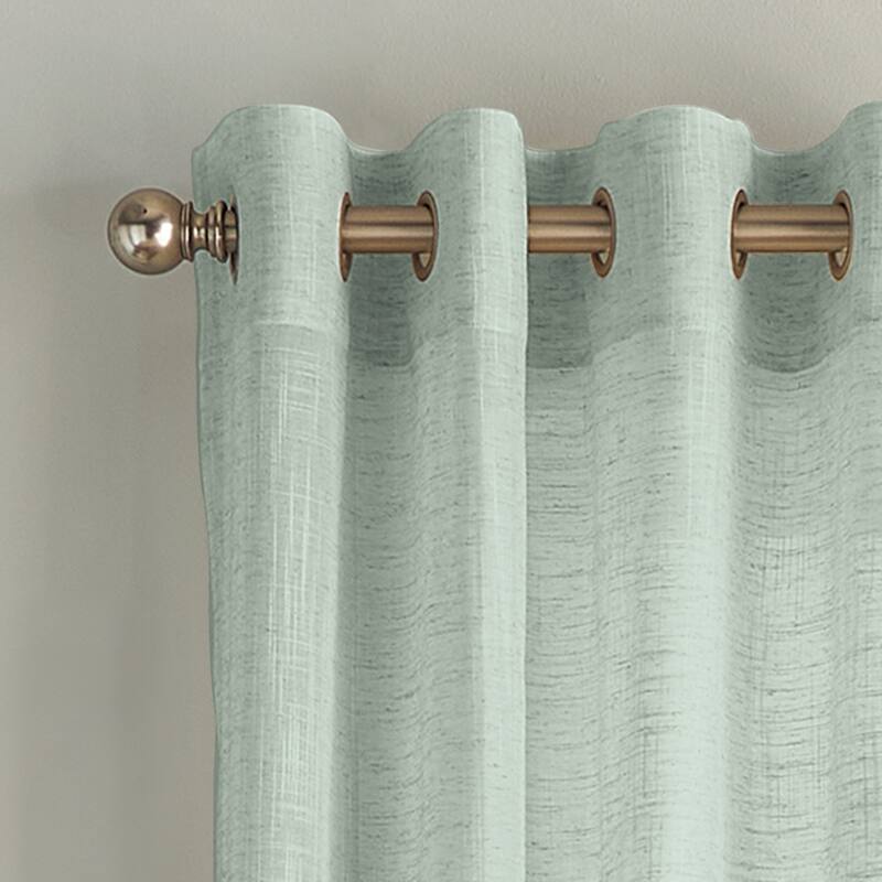 DKNY Classic Linen Grommet Window Curtain Panel Pair