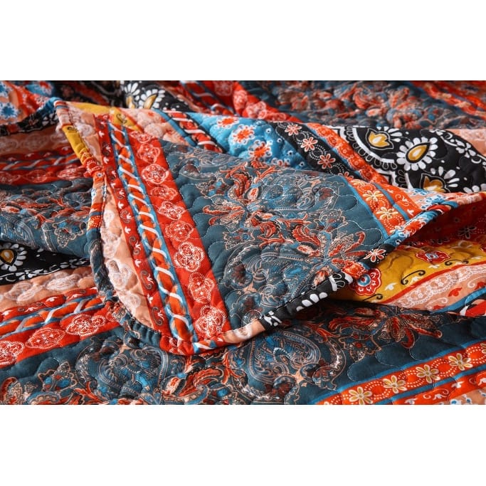 3 Piece Bohemian Quilt Bedspread Set By012