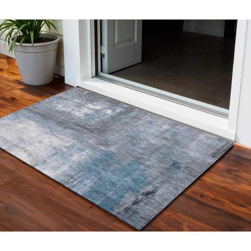 HomeRoots Abstract Transitional Rectangle Outdoor Rug - 3' x 5'