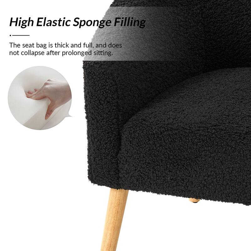Sheila Modern 30"W Boucle Armchair with Solid Wood Legs Set of 2 by HULALA HOME