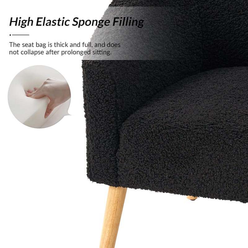 Sheila Modern 31"W Boucle Armchair with Solid Wood Legs by HULALA HOME