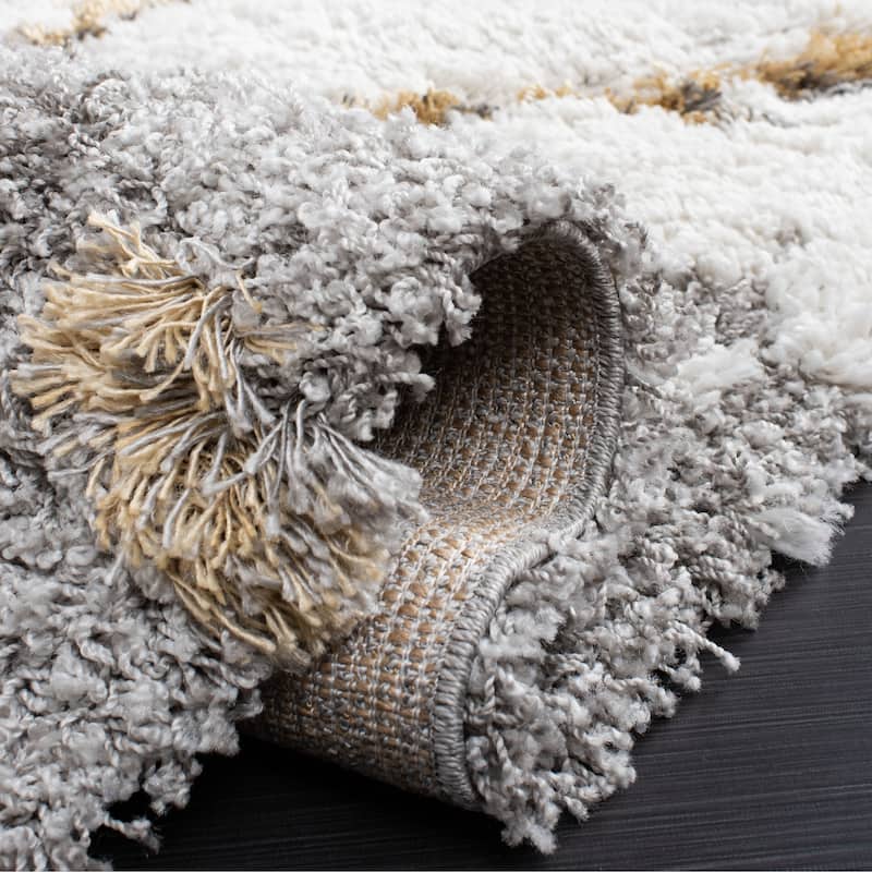 SAFAVIEH Horizon Shag Mukades Abstract 2.5-inch Thick Rug