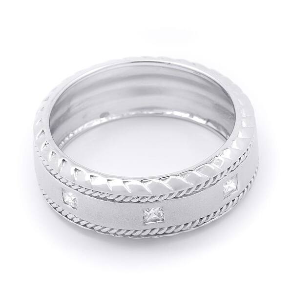 Available in Sizes 8 to 13 size 9 Sterling Silver 3.0 Carat Size Princess Cut Cubic Zirconia Mens Ring Available in Sizes 8 to 13 size 9 Sterling Silver 3.0 Carat Size Princess Cut Cubic Zirconia Mens Ring