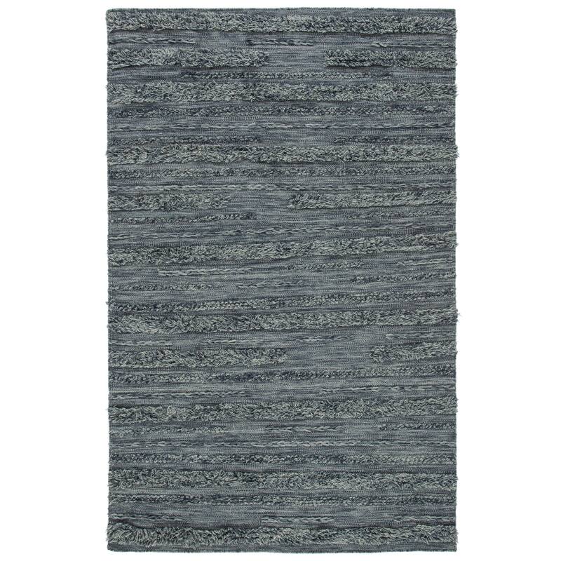 SAFAVIEH Handmade Vermont Kami Wool Rug - 6' Square - Charcoal/Ivory