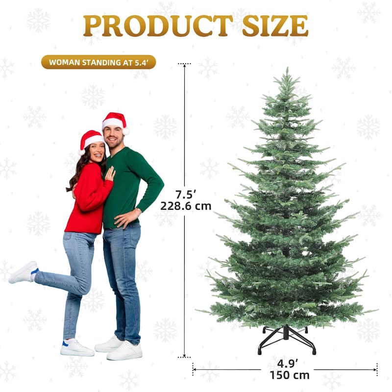 Layered Pre-Lit Fir Christmas Tree with Multi-Mode Lights