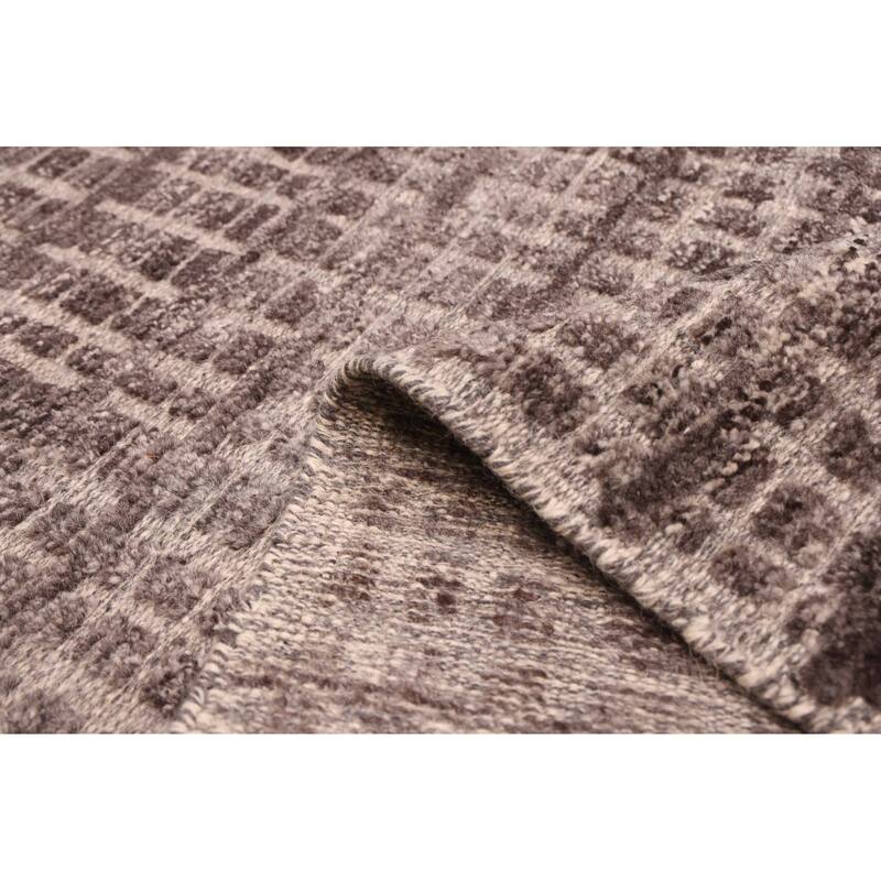 ECARPETGALLERY Hand-knotted Tangier Dark Grey Wool Rug - 5'2 x 7'8