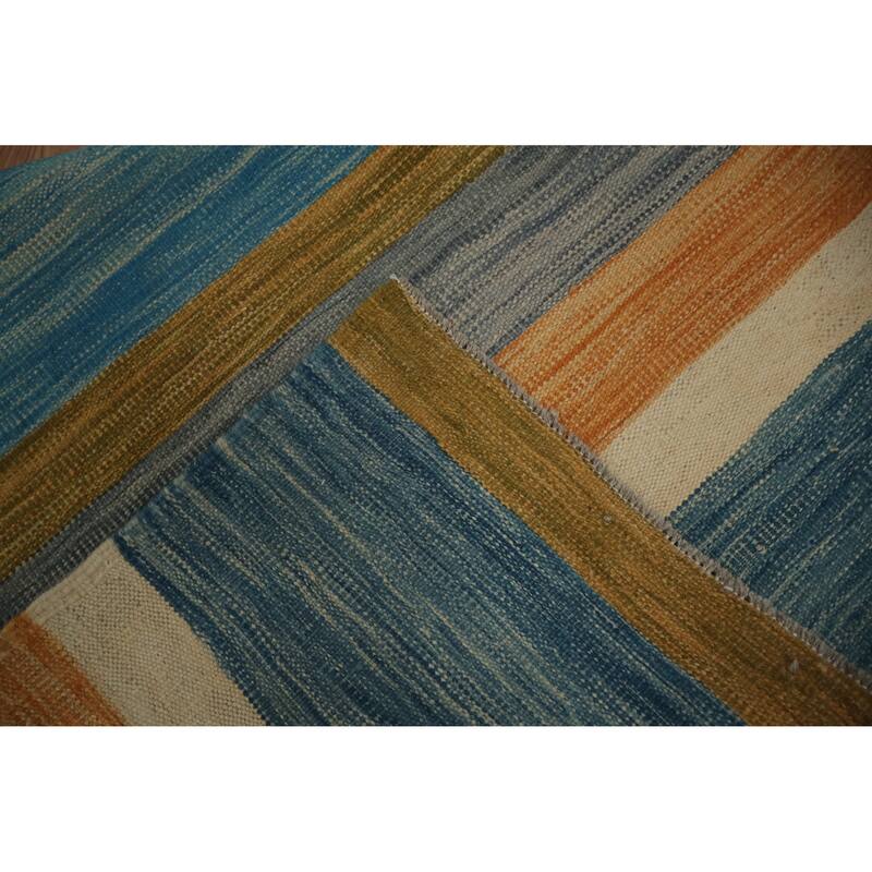 Hand Woven Oriental 100% Wool Carpet Southwestern Modern Multi-Colored Kilim Area Rug - 10' 9'' X 8' 0''