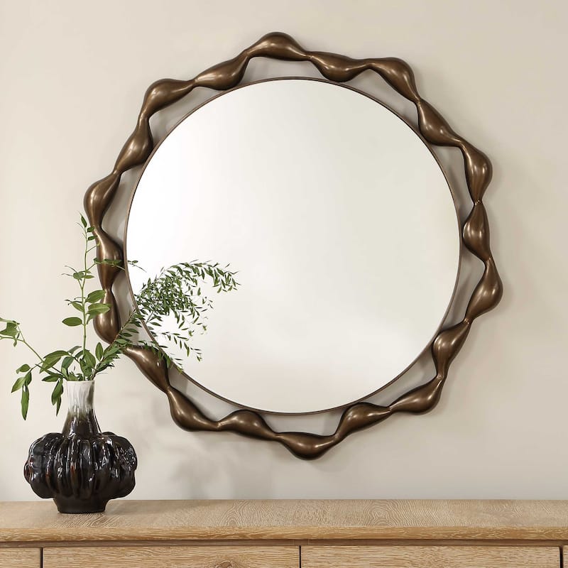 Uttermost Remolino Round Bronze Mirror - 36.00" W x 36.00" H x 2.50" D