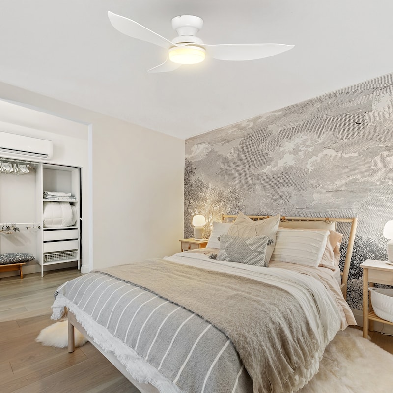 CARRO Chamomile 45" ABS 3-Blade Indoor Smart Ceiling Fan with Light and Remote