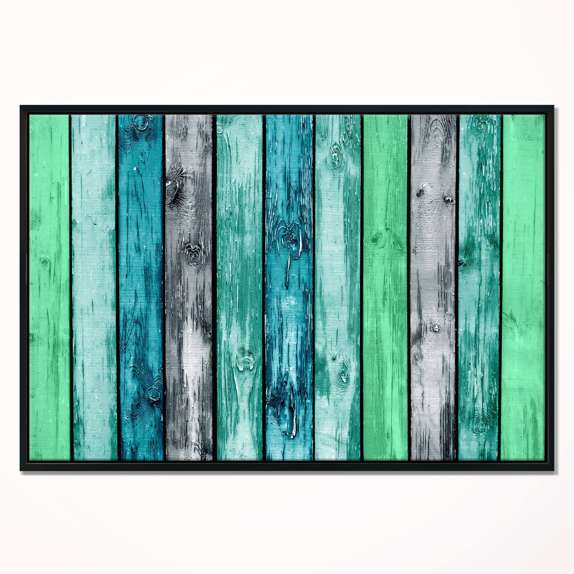 Designart "Painted Wooden Planks" Abstract Framed Canvas Art Print Bed Bath & Beyond 18951875