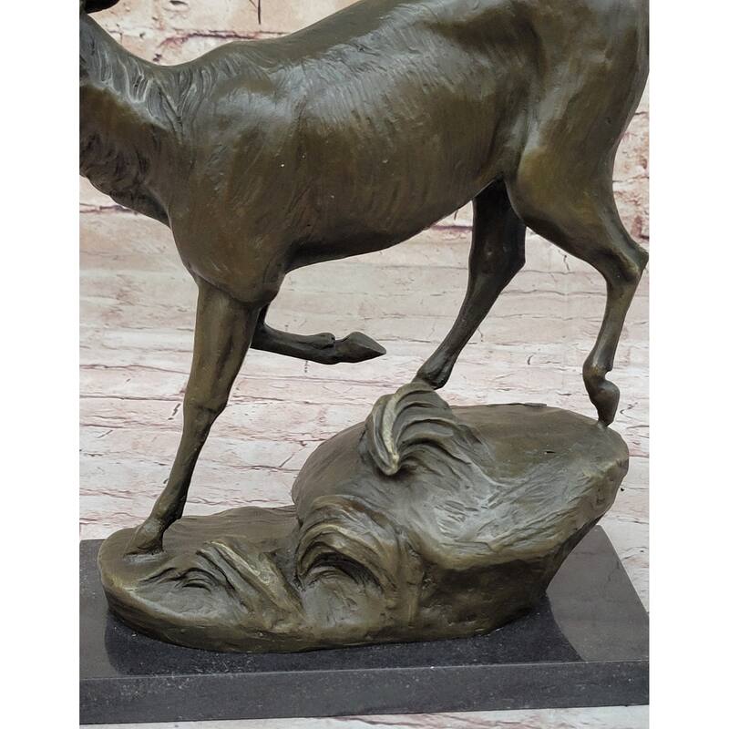 Signed Original Male Elk Mountain Deer Caribou Hunter Decor Bronze Sculpture Art