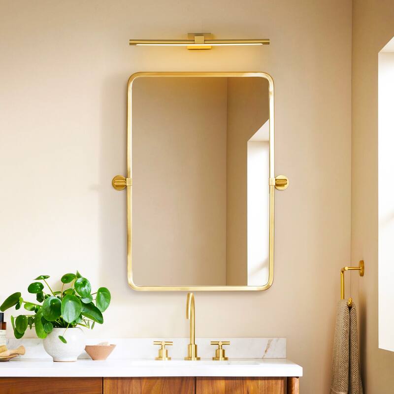 23.6 in. Modern Linear Integrated LED Dimmable Bathroom Vanity Light Black/Gold Vanity Lights for Mirror