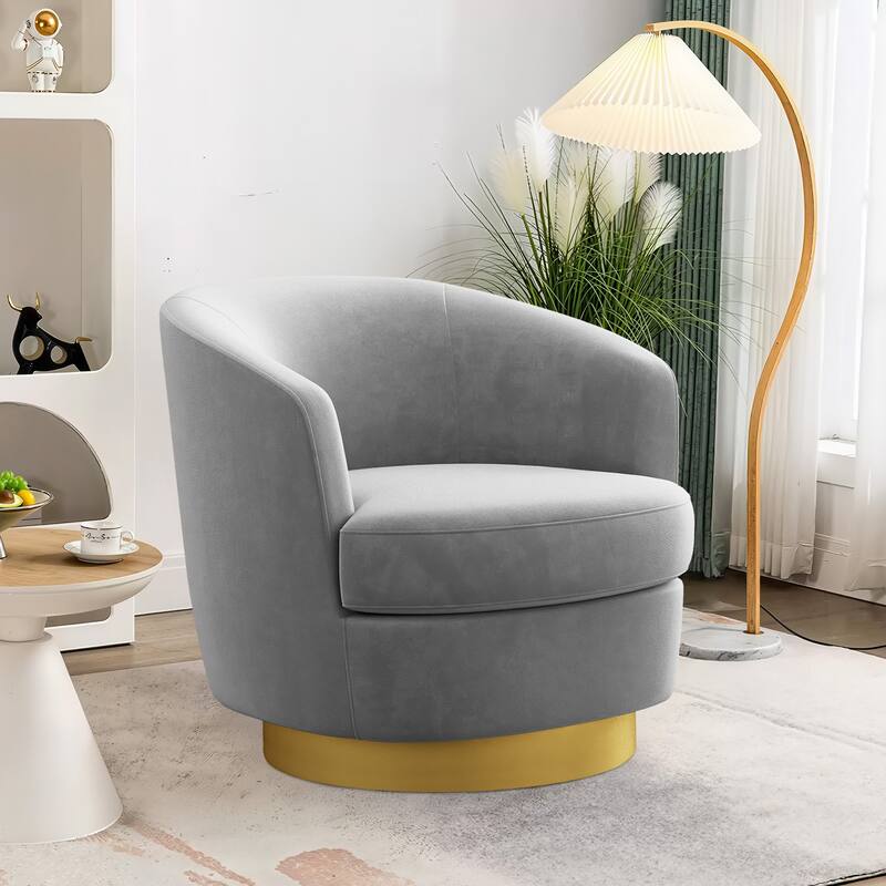 Set of 2 Velvet Swivel Club Chair Set, Soft & Comfotable - 2 Pieces