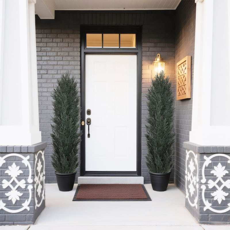 GDFStudio - Lucien Evergreen Artificial Pine Cypress Decorative Plant (Set of 2)