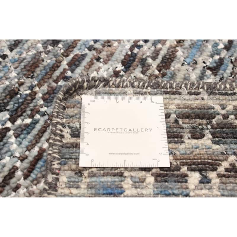 ECARPETGALLERY Hand-knotted Mystique Multi Color Viscose, Wool Rug - 2'6 x 7'11