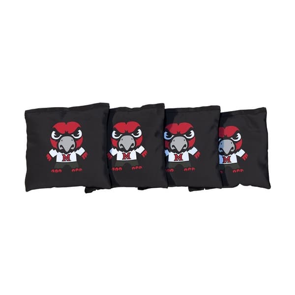 slide 2 of 3, Miami University RedHawks Tokyodachi Black Cornhole Bags All-Weather Resin Filled